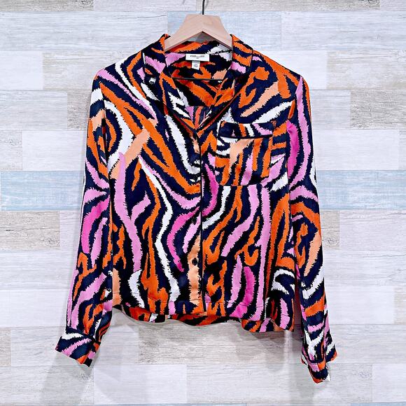 Diane Von Furstenburg x Target Zebra Satin Short Pajama Set 2 Piece Womens XXS - Picture 2 of 9